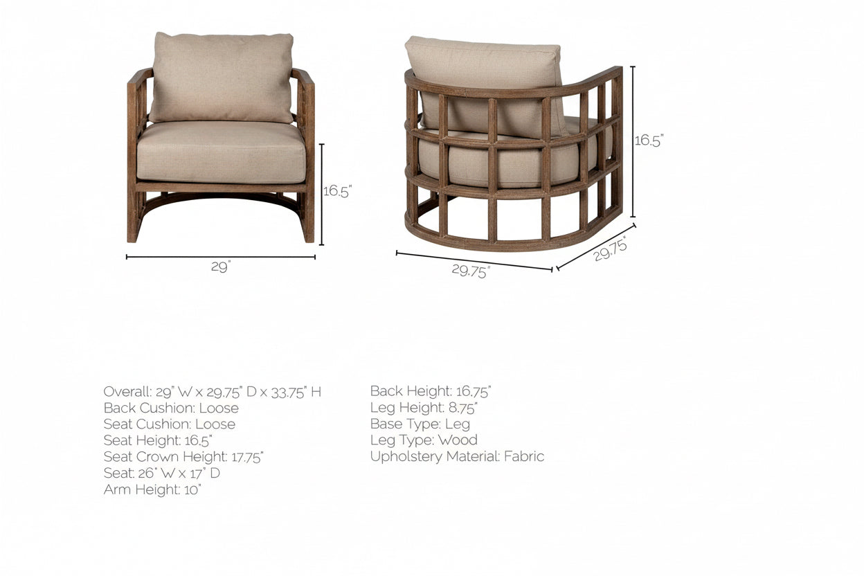 Skylar II Accent Chair - Tan Fabric