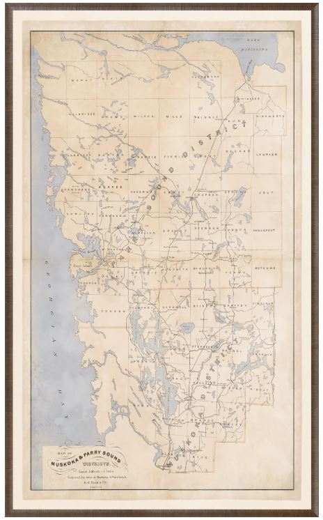 Muskoka Parry Sound Map 30x50 #9