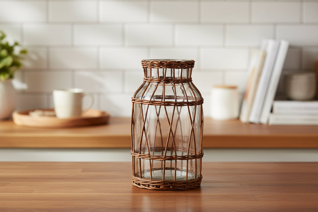 Unpeeled Willow Wrapped Vase