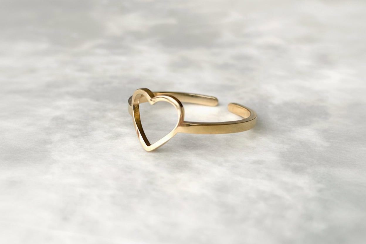 Open Heart Ring - Tarnish-Free Heart Ring