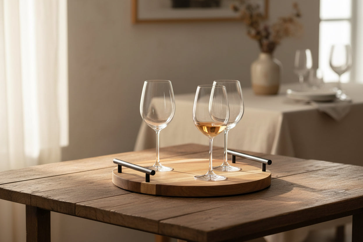 Tapas Living Round Acacia Serving Board with Handles
