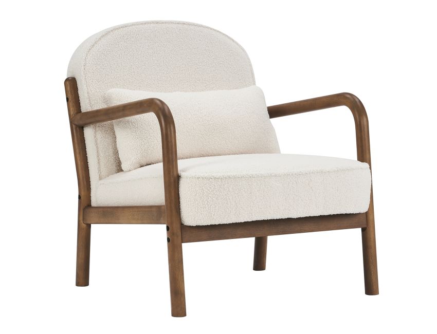 White and Wood Accent Chair 33x26x30.5 #1