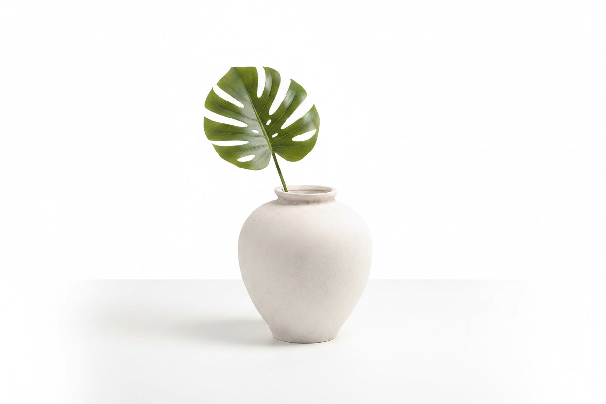 WHITE TERRACOTTA VASE