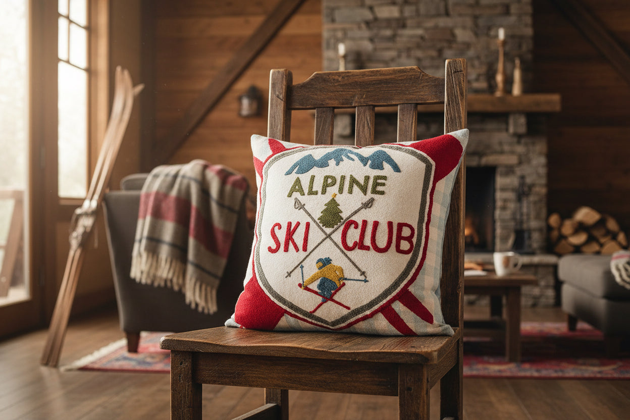 Sq Alpine Ski Club Pillow 17"