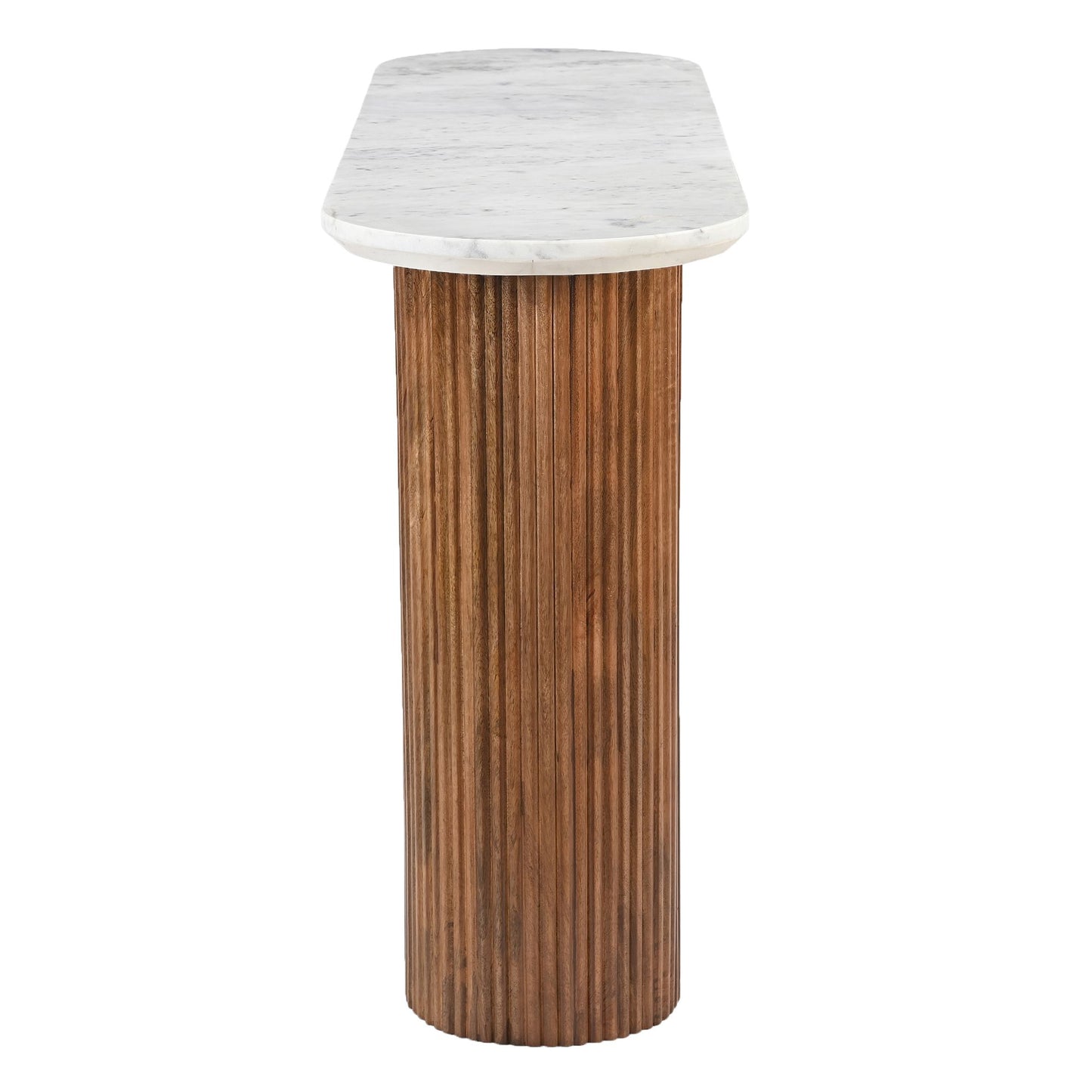 Jilsa Console Table - White Marble/Walnut 50 x 14 x 30