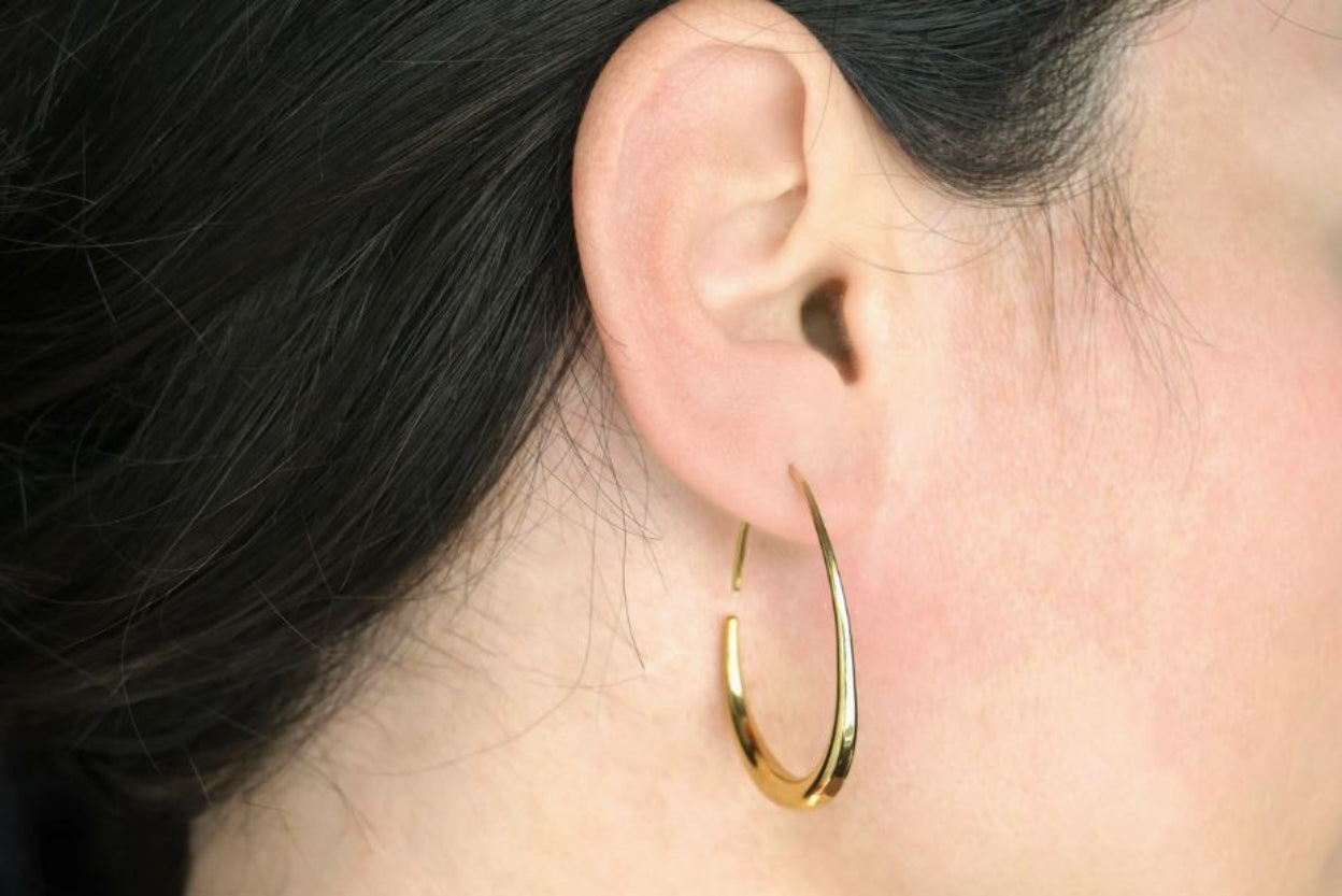 Tear Drop Earrings - Stainless Steel Pear Hoop Earrings