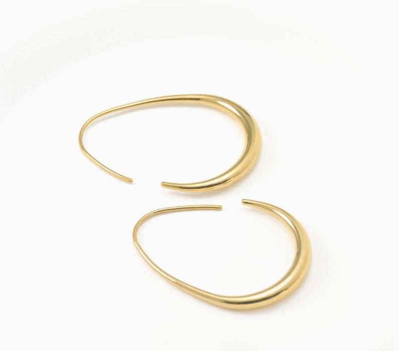 Tear Drop Earrings - Stainless Steel Pear Hoop Earrings