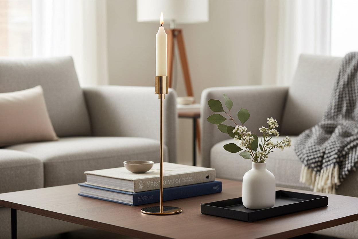 METAL SINGLE TAPER CANDLE HOLDER
