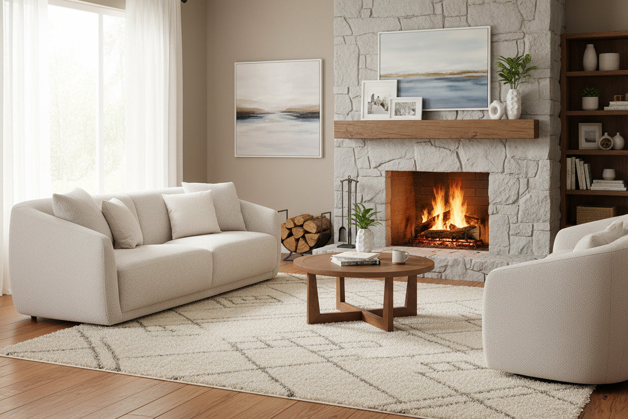Cade Sofa in Tapis Ivory Fabric 30" H x 37" D x 90" L