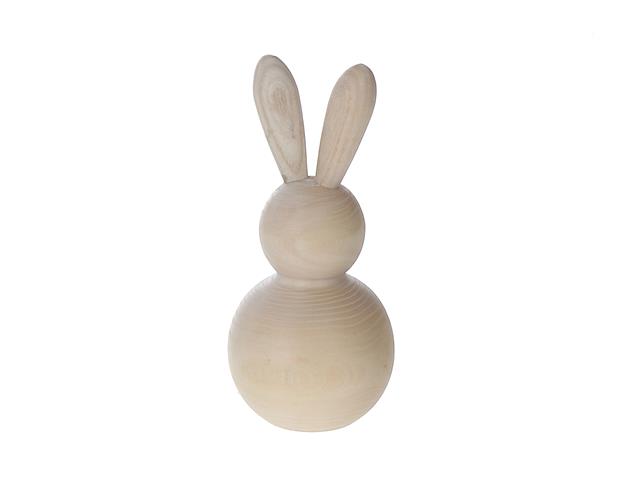 Natural Wooden Round Bunny Décor