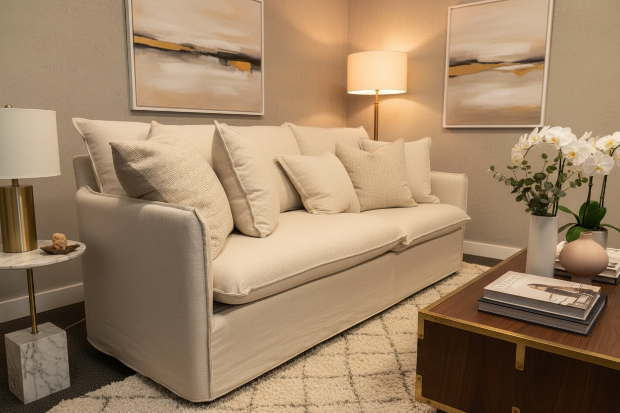 Luna Slipcover Sofa Allver Scour 98x37x37 #36