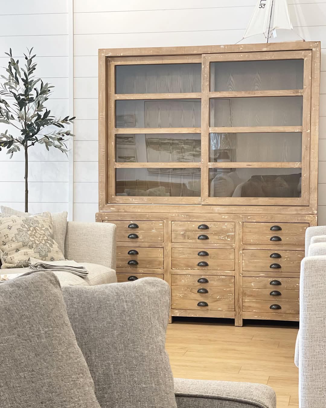 French Casement Sliding Door Sideboard/Hutch #42