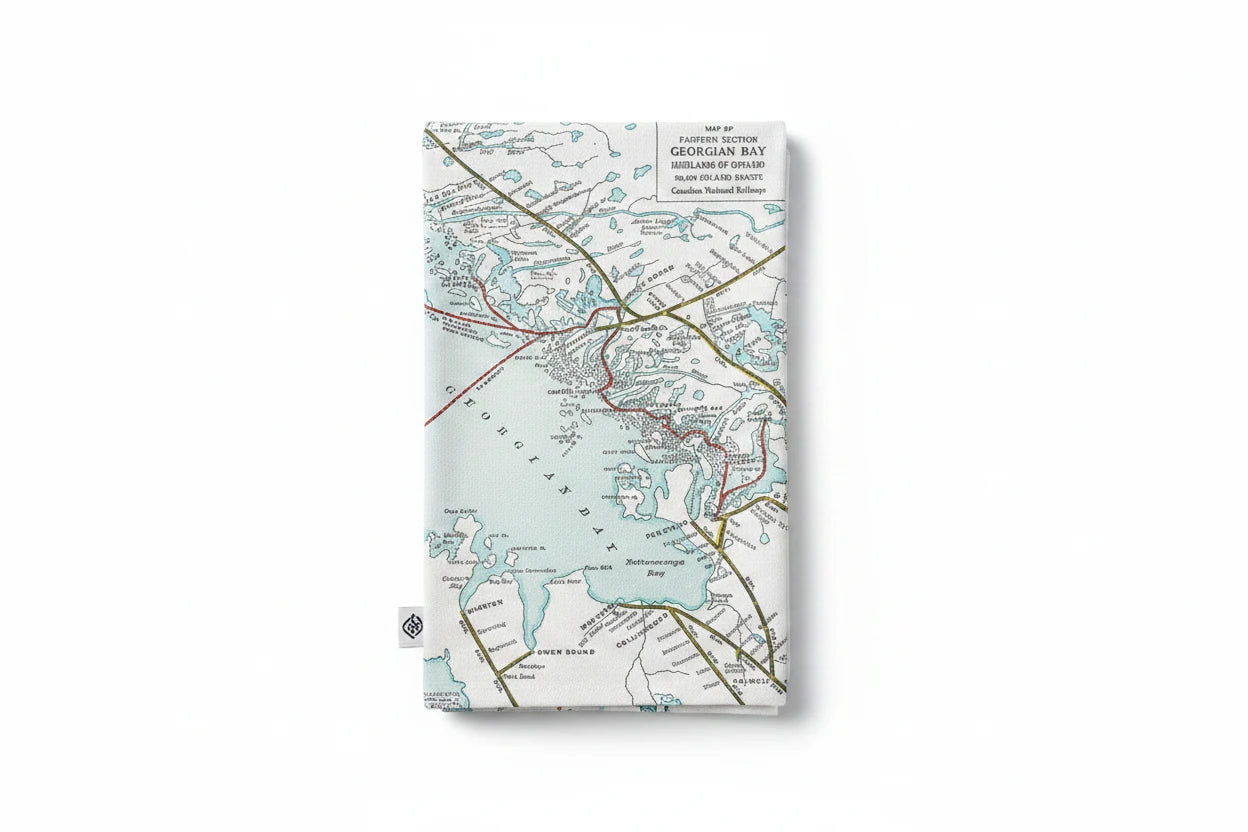Georgian Bay Map Hand Towel