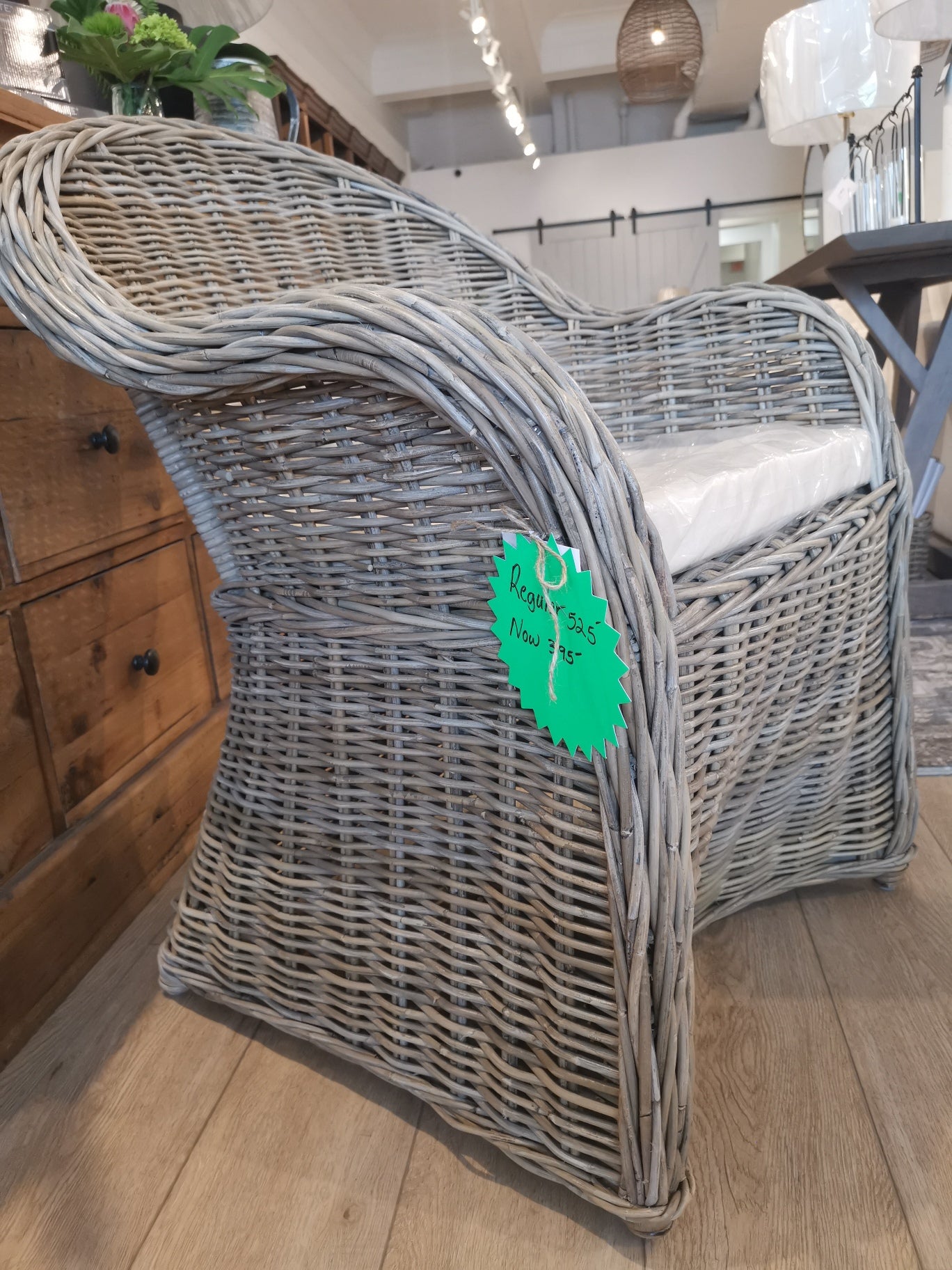 Wicker Arm Chair Round Back #55