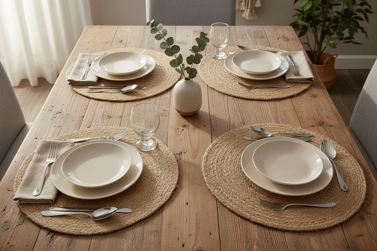JUTE ROUND PLACEMAT SET OF 4
