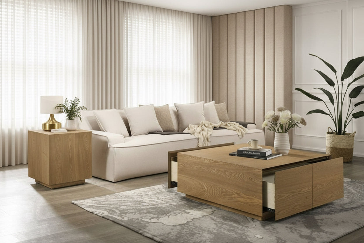 Porto Coffee Table - Natural Oak 39x39