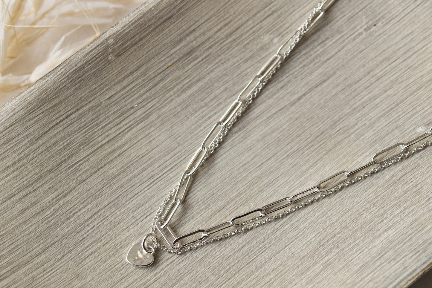 Paper Clip Heart Necklace
