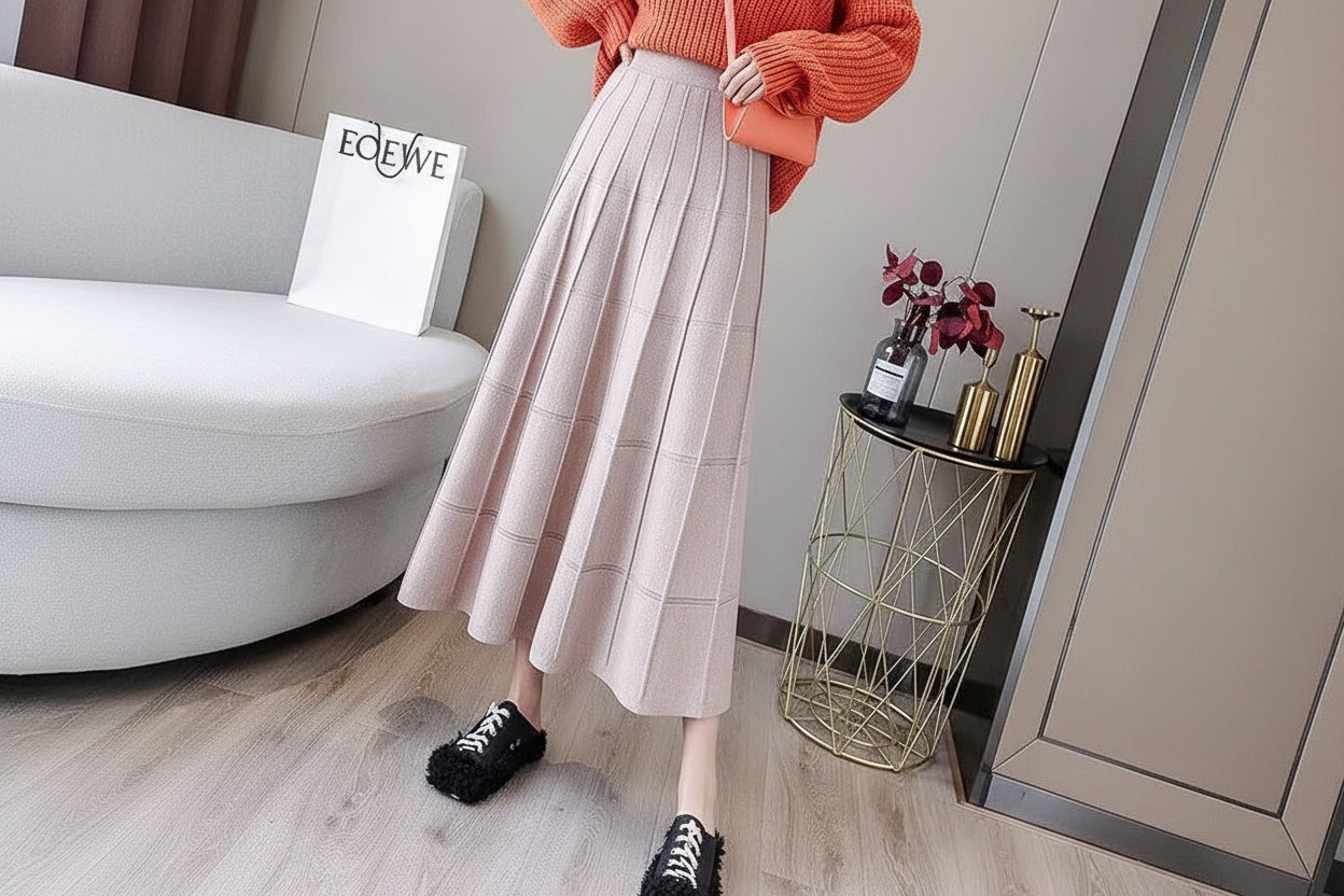 Core Spun Yarn Knitted Stretch Skirt