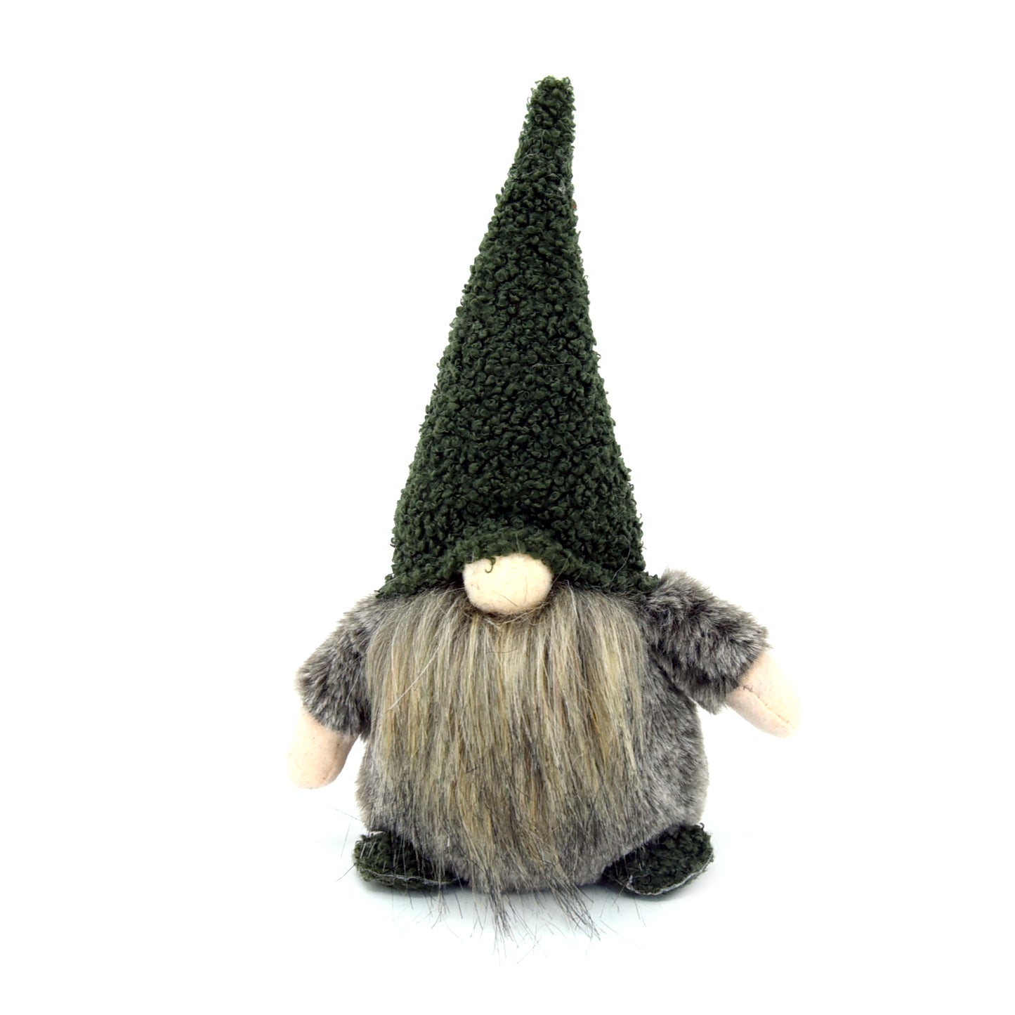 Plush Gnome Sitting - Dk Green/Brown