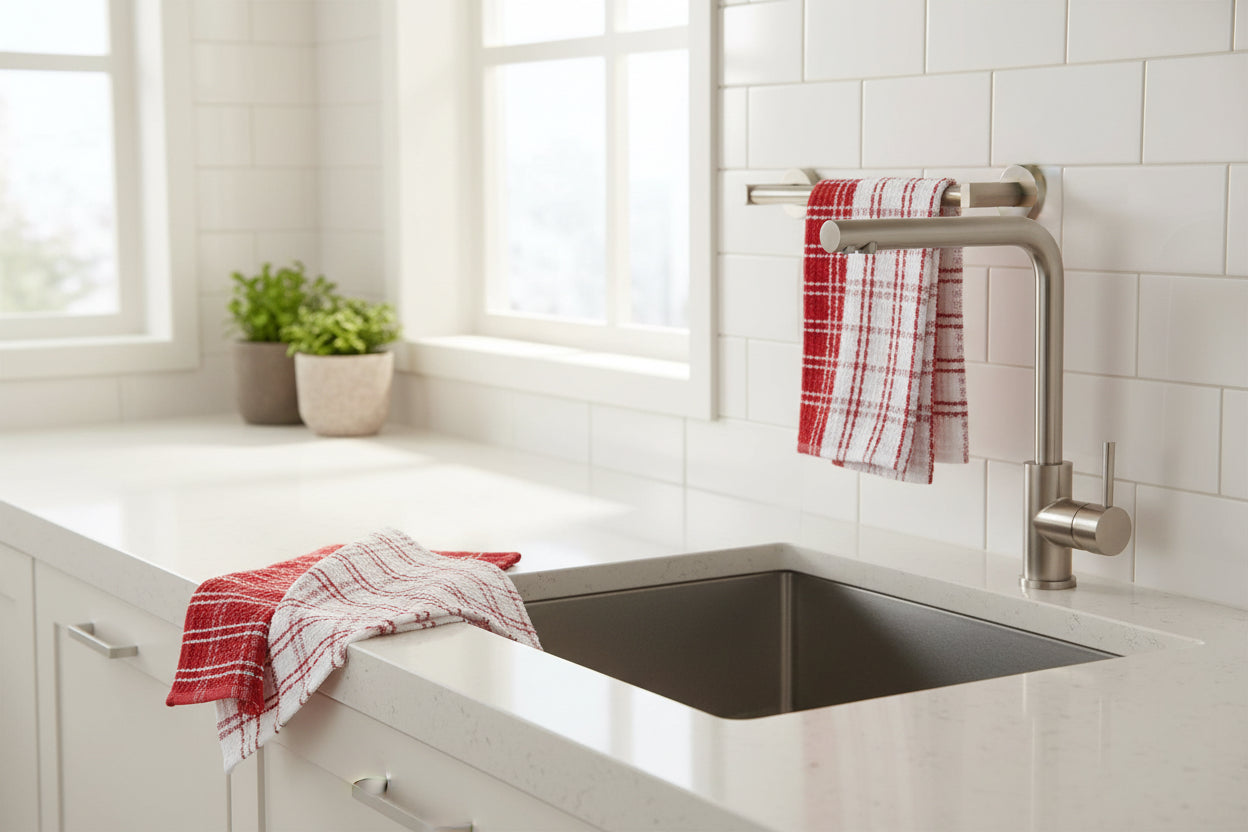 2 PK Red Checkered Terry Dish Cloth