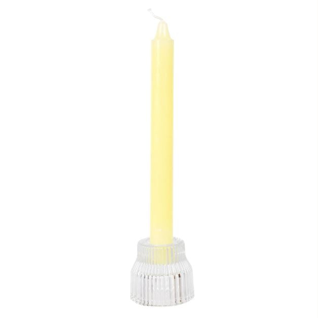 RIBBED GLASS TEALIGHT HOLDER