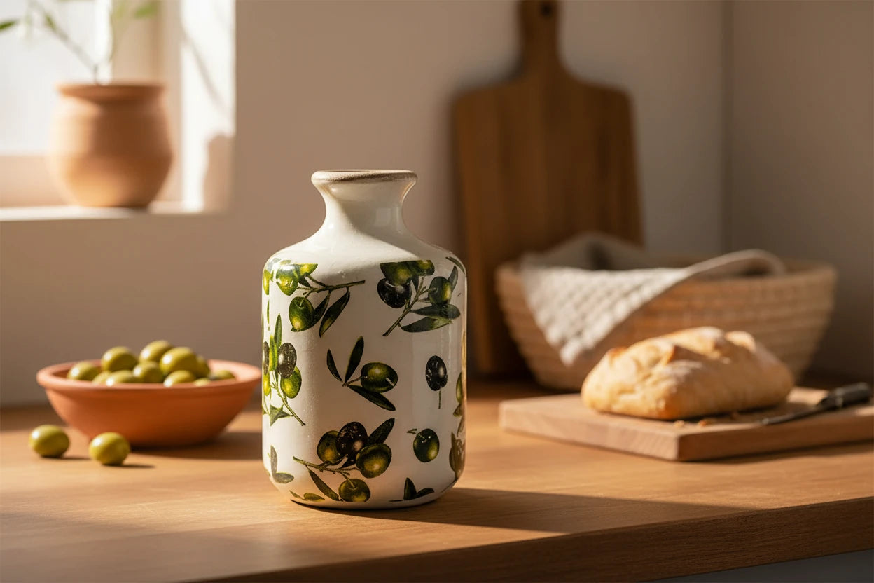 Ceramic Vase Olive Branch Design