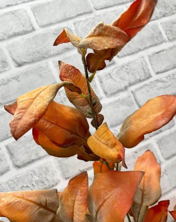 38" Fall Dried Look Leaves Spray