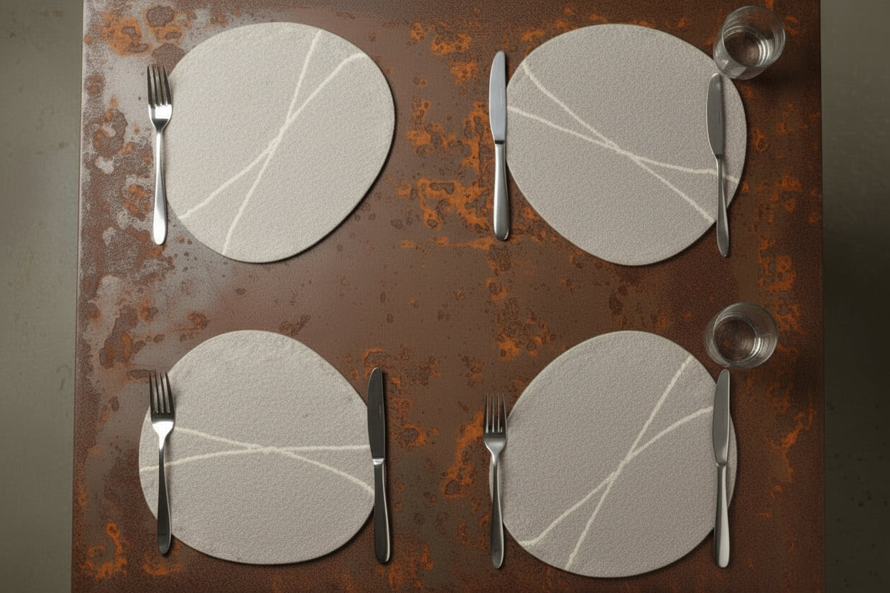 Heirloom Striato Felt Wool Placemat - Set of 4