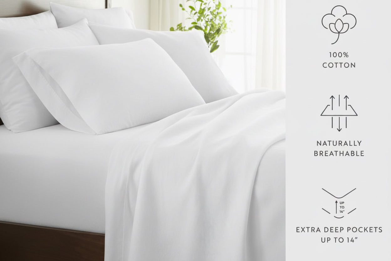 4 PC COTTON JERSEY KNIT SHEET SET