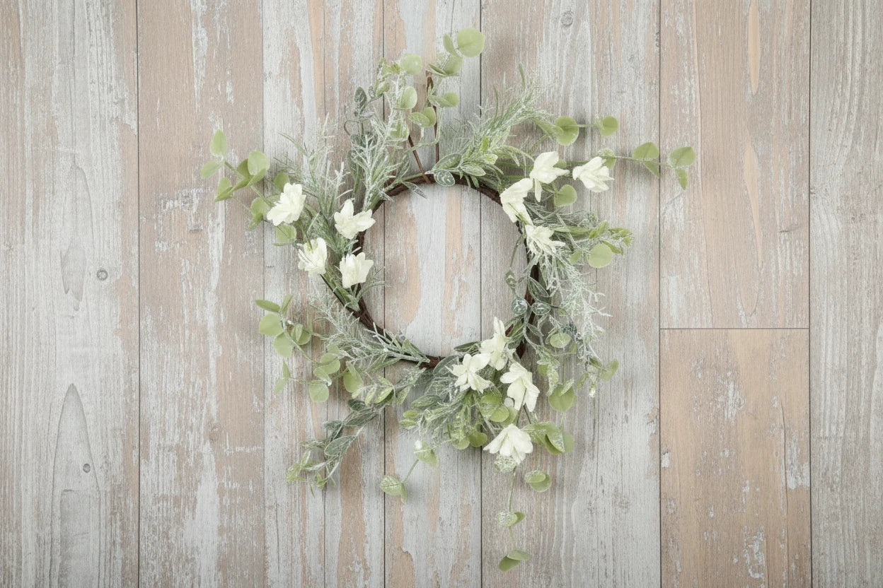 Rustic Outdoor 4.5" Decorative Candle Ring Wreath