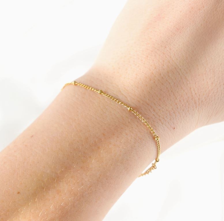 Layered Satellite Bracelet - Beaded Chain Bracelet