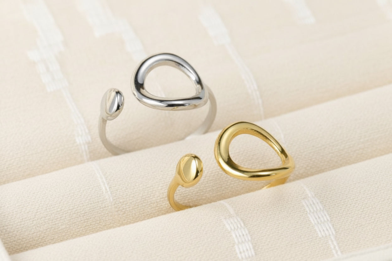 Open Circle Ring - Tarnish Free Adjustable Circle Ring
