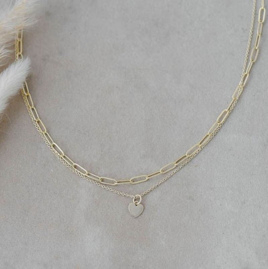 Paper Clip Heart Necklace