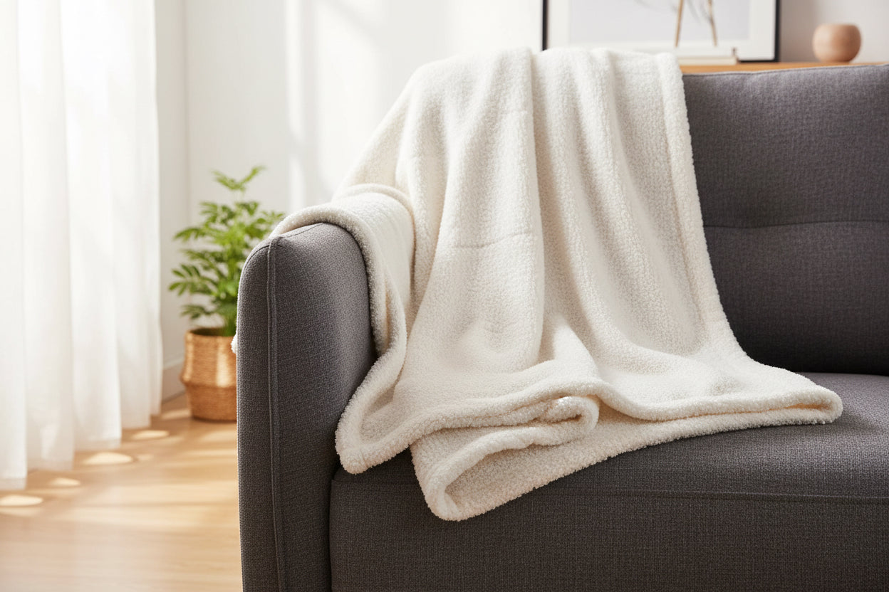 Plush Ivory Throw