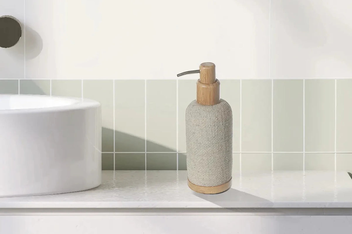 Polyresin with Bamboo -Dispenser - Tray