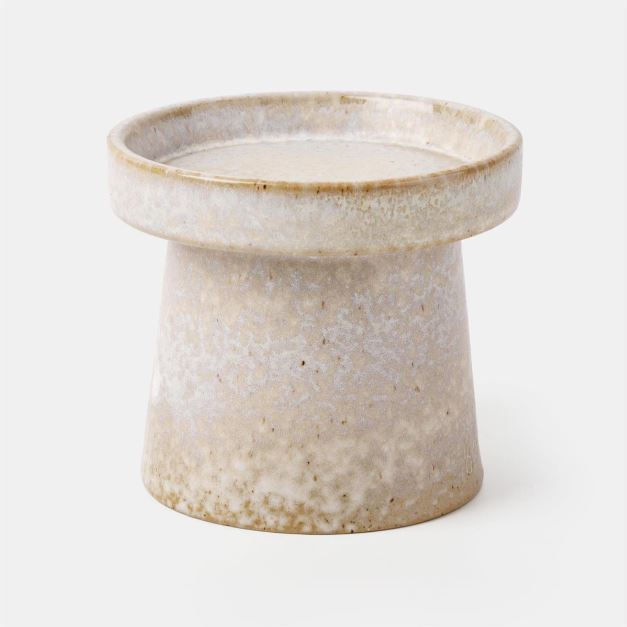 REACTIVE GLAZE PILLER CANDLE HOLDER