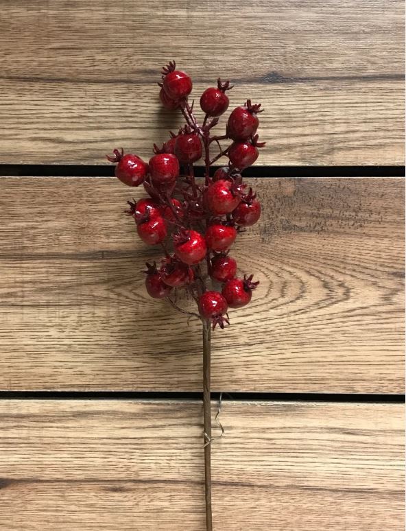 17" OUTDOOR RED BERRY SPRAY