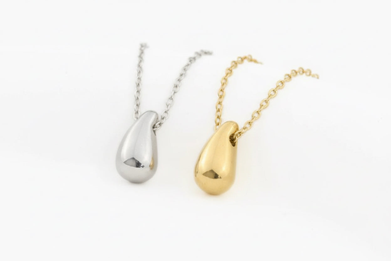 Tear Drop Pendant Necklace - Dainty Droplet Necklace