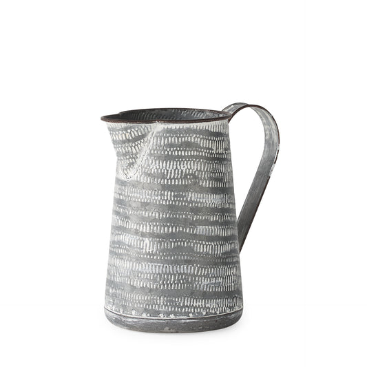 Serena Grey/White Textured Metal Jug - Small 8"