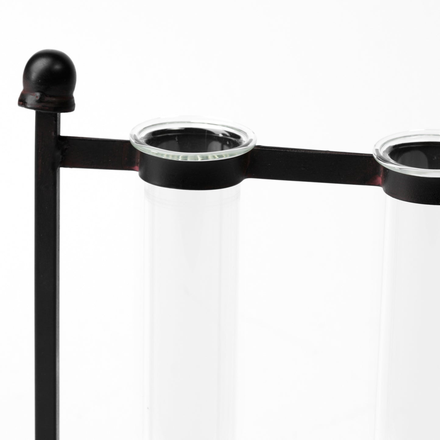 Bunsen Black Metal Five Glass Test Tube Vase