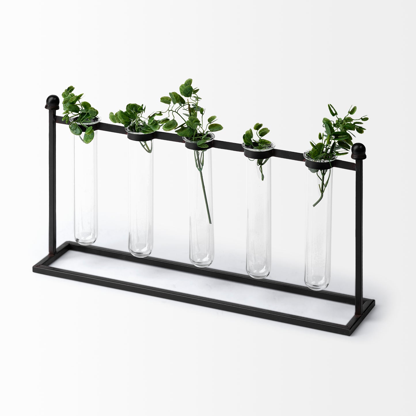Bunsen Black Metal Five Glass Test Tube Vase