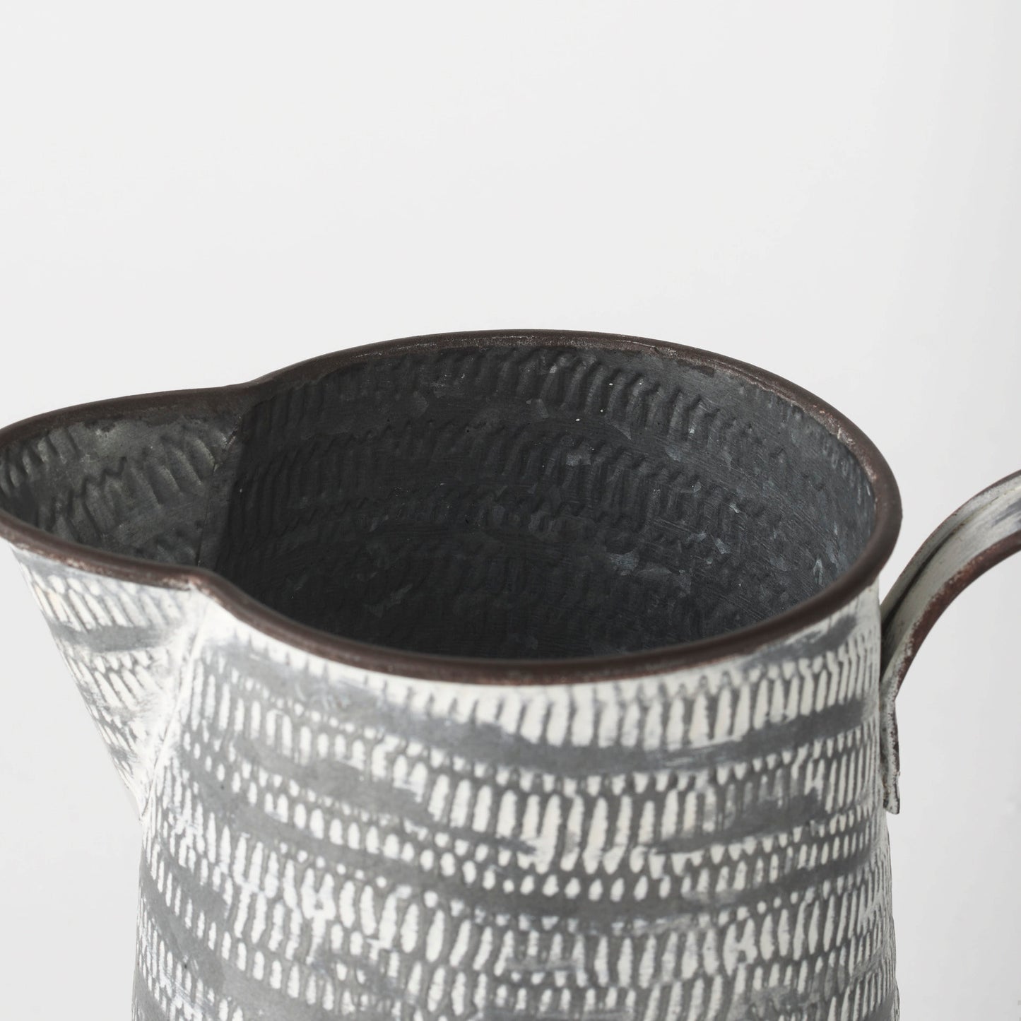 Serena Grey/White Textured Metal Jug - Small 8"