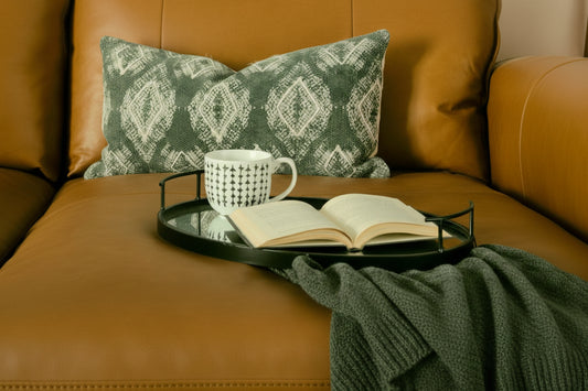 ANSEL MIRRORED OVAL SERVING TRAY