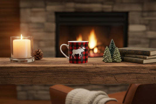Buffalo Check Moose Mug