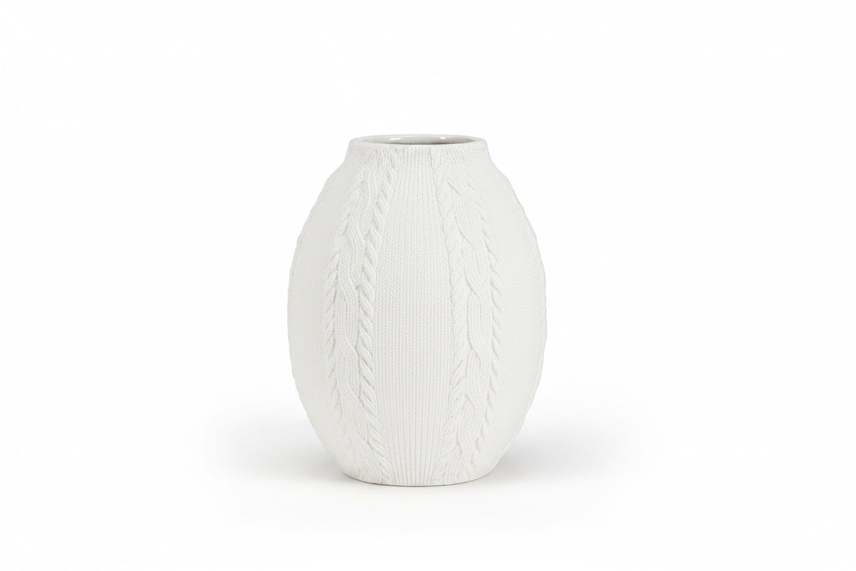 Knit and Cabled Curvy Vase 6 "H