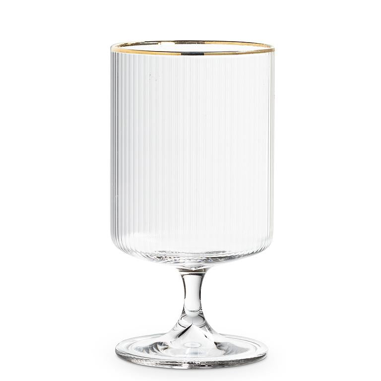 Tight Vertical Optic Glassware w/ Gold - Set of 4