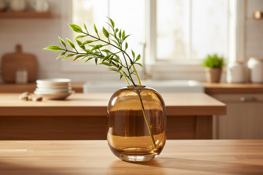 Md Barrel Bud Vase - Dark Amber