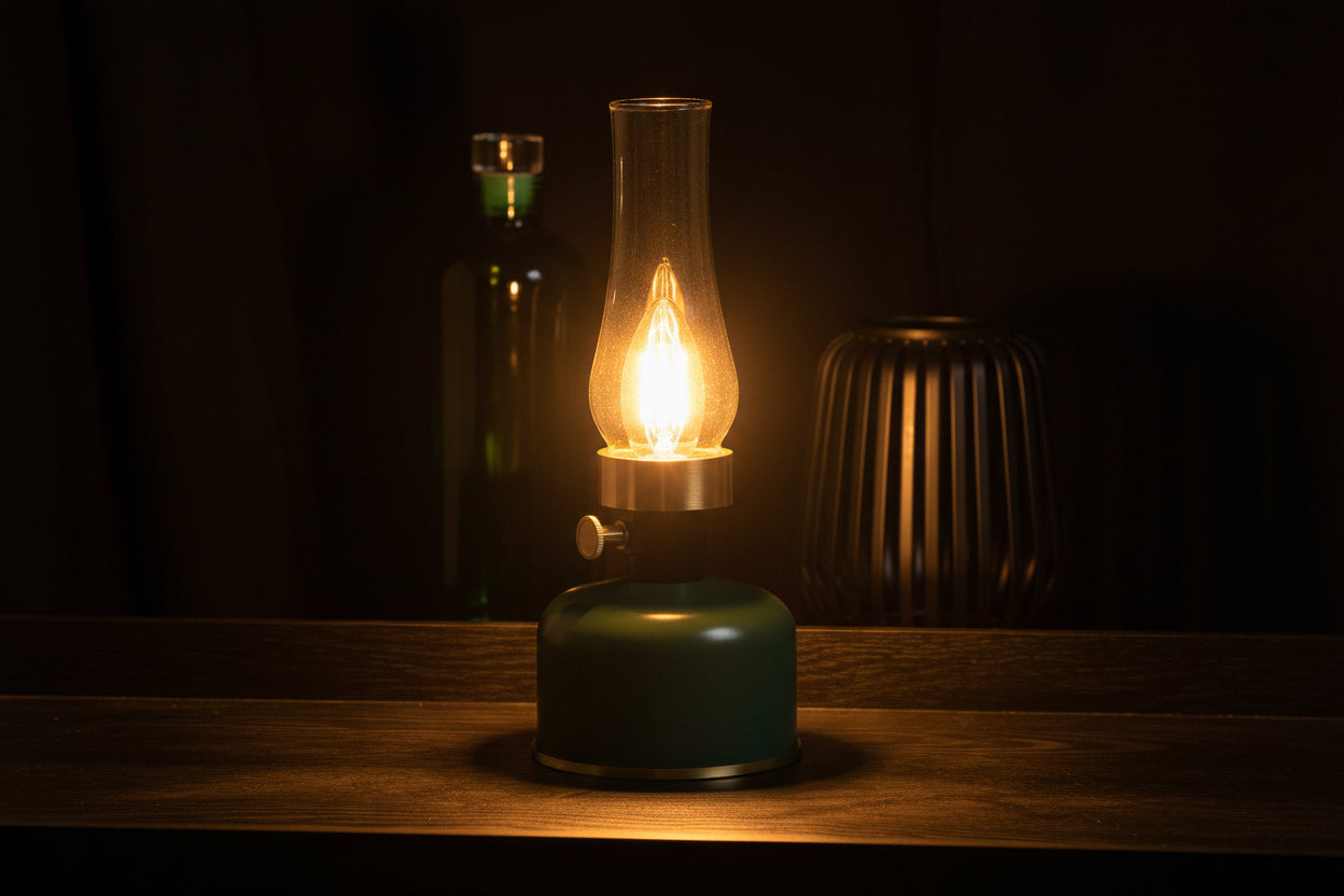 Lantern LED Lamp w/ Chimney