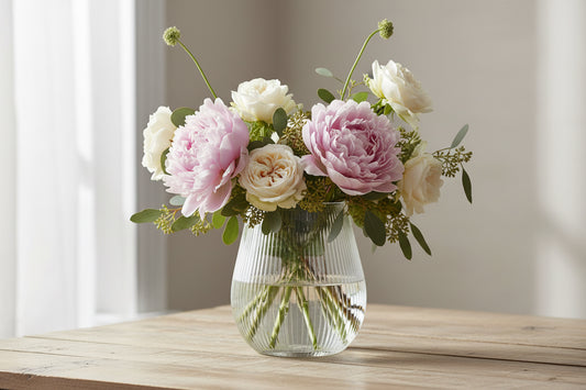 Sm Narrow Optic Wide Bottom Vase