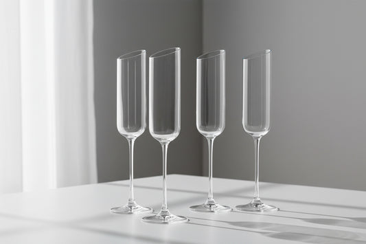 Angle Cut Flute - Clear Set of 4